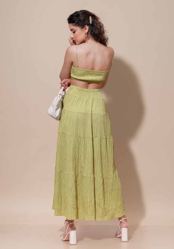 LINA SIDE CUTOUT GREEN DRESS